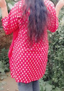 Red Printed Kurta