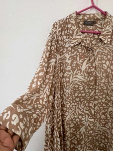 Animal Print Button-Down Top