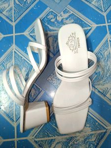 White Strappy heels