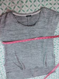 Grey Colour Shine Half Tshirt..,No Sew Fashio