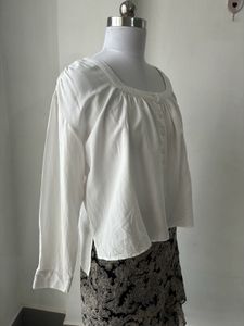 White Long Sleeve Peasant Top