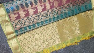 Multicolor Pattu Saree[without Blouse]
