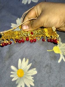 Red &amp; Gold Tone Indian Necklace
