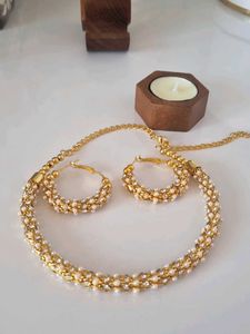 Pearl Jwellery Set With Hoop Earrings 🤩