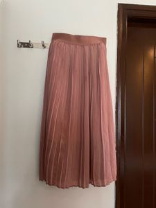 Rose Pleated Midi Skirt