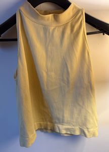Yellow Ribbed Tank Top