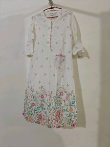 Floral White Kurta