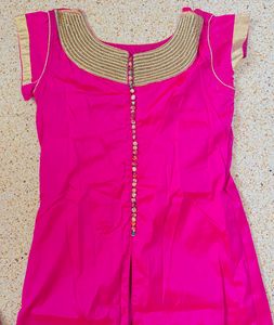 Women’s Pink Indo Western Kurta Skirt Dupatta Set