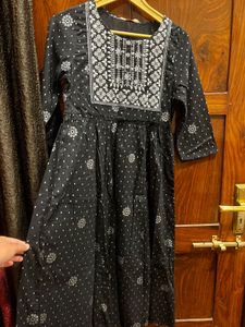 Black &amp; White Embroidered Dress