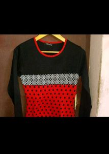 Stylish Red &amp; Black Tunic Top