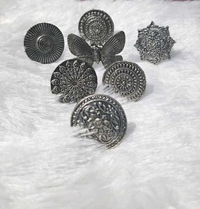 Silver Boho Ring Set