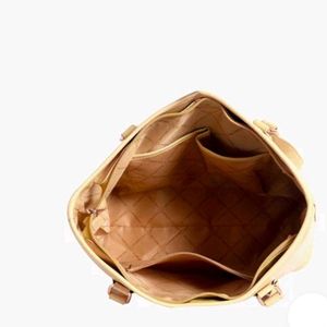 Lino Perros Cream Yellow Textured Handbag