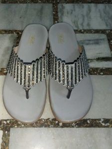 EVA Based Women Flip Flop In Silver Colour