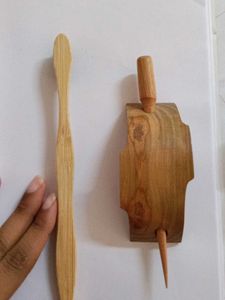 Bamboo Toothbrush &amp; Wooden hair clip