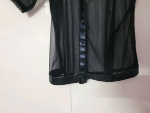 See-through Black Mesh top