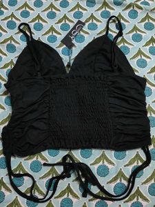 Black Corset Style Tank Top