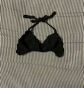 Black Crochet Bikini Top