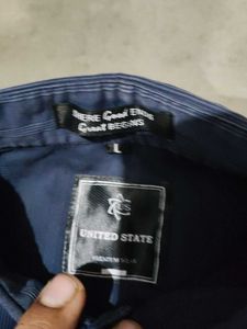 Navy Blue Striped Shirt