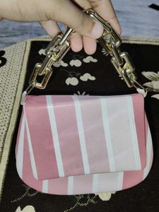 Striped Clutch with Chain🩷