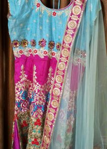 Gown With Dupatta Size 44 inches