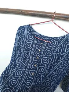 Blue Bandhani Print Kurti