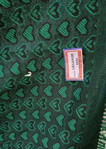 Emerald Green Heart Print  Blanket