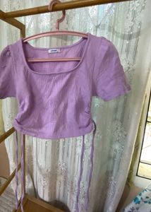 Ruched Lavender Crop Top