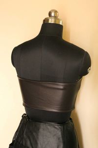 Zara Chocolate Brown Leather Corset Like Top