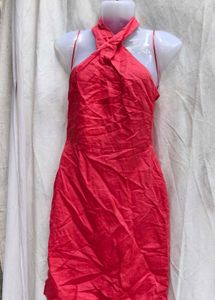 322011. Red Halter Mini Dress