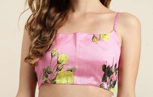 Indowestern Pink Crop Top Size XS