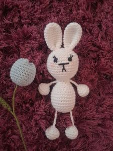 Crochet White Bunny Plush