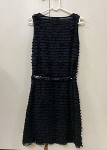 Black Ruffled Mini Dress