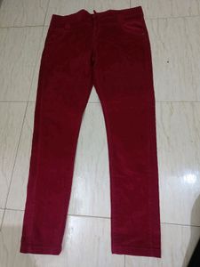 Beautiful Velvet Jeans With Hot Pink Colour