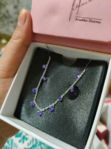 Elegant Silver Queens Necklace Purple