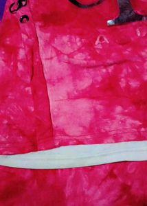 Unique Black Skirt and Pink Top Set
