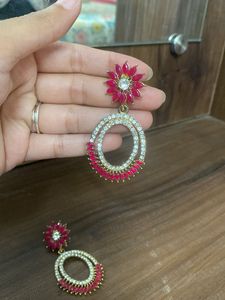 Red &amp; White Earrings