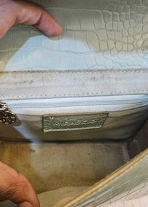 Miraggio Sage Green Croc Texture Sling Bag