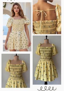 Yellow Floral Mini Dress