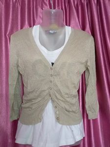 Gold Glittery 🌟 Imported Cardigan With Tag