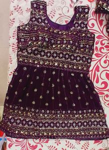 NEW Elegant Purple peplum lehenga S to.L size