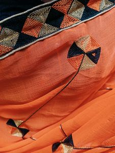 🧡Orange Attractive Saree 🔥
