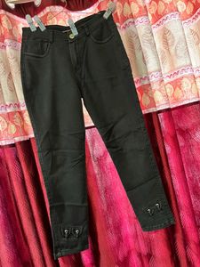 Black Ankle Detail Jeans