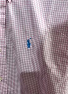 POLO RALPH LAUREN LIGHT PINK CHECK SHIRT L(40)