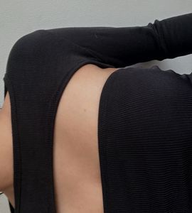 Black Cutout Long Sleeve Bolero Top