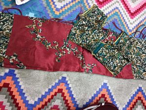 Red &amp; Floral Print Dupatta