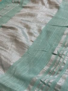 Sea Green Dupatta with Silver Border