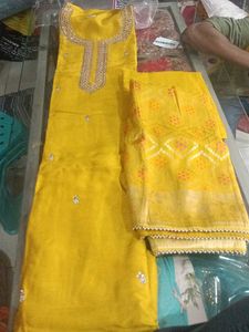 Yellow Embellished Salwar Kameez