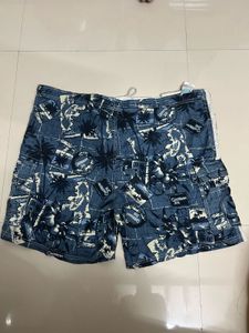 Blue Patterned Shorts