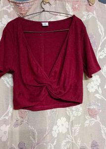 Maroon Crop Top