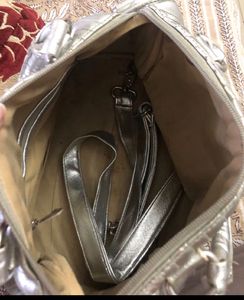 Combo New Silver Heels &amp; bag